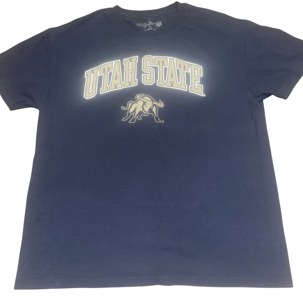 The Victory Mens Utah State Aggies T-Shirt‎ Large Navy Blue Graphic Tee